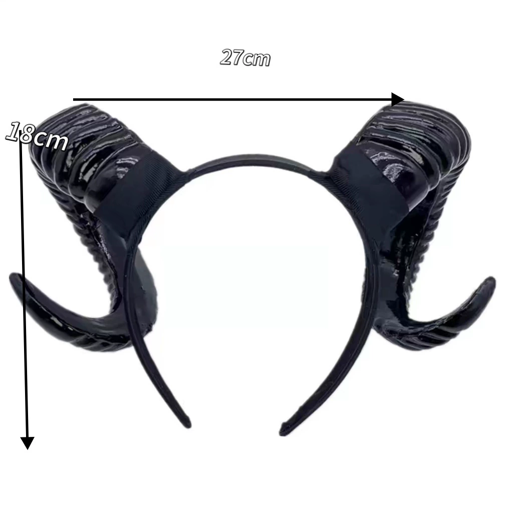 Realistic Sheep Horn Headband – Lifelike Curved Ram Horn Hairband for Women Men Halloween Costume