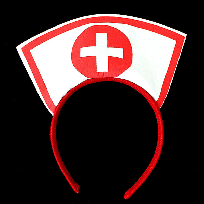 Nurse Headband for Cosplay – Cute Medical Hairband with Red Cross for Women Halloween Costume