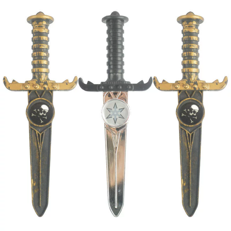 Skull Handle Dagger Prop – Plastic Small Knife for Assassin Halloween Costume Party