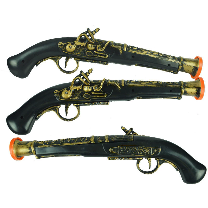 Pirate Gun Prop – Plastic Flintlock Pistol for Captain Jack Sparrow Halloween Costume Accessory