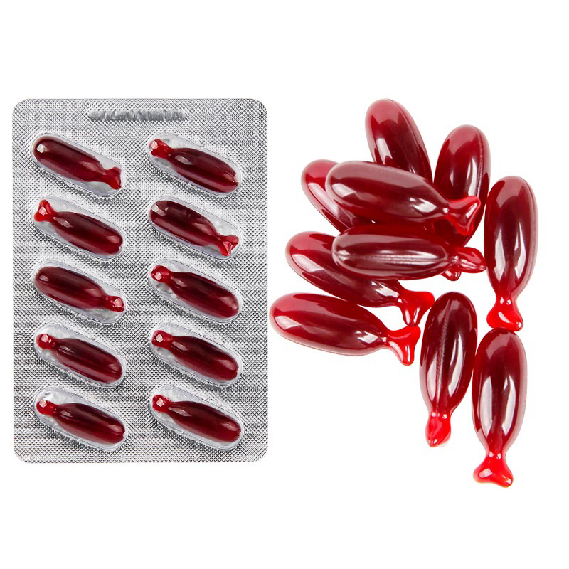 Fake Blood Capsules – Edible Vomiting Blood Pills for Halloween Cosplay Zombie Costume Prop