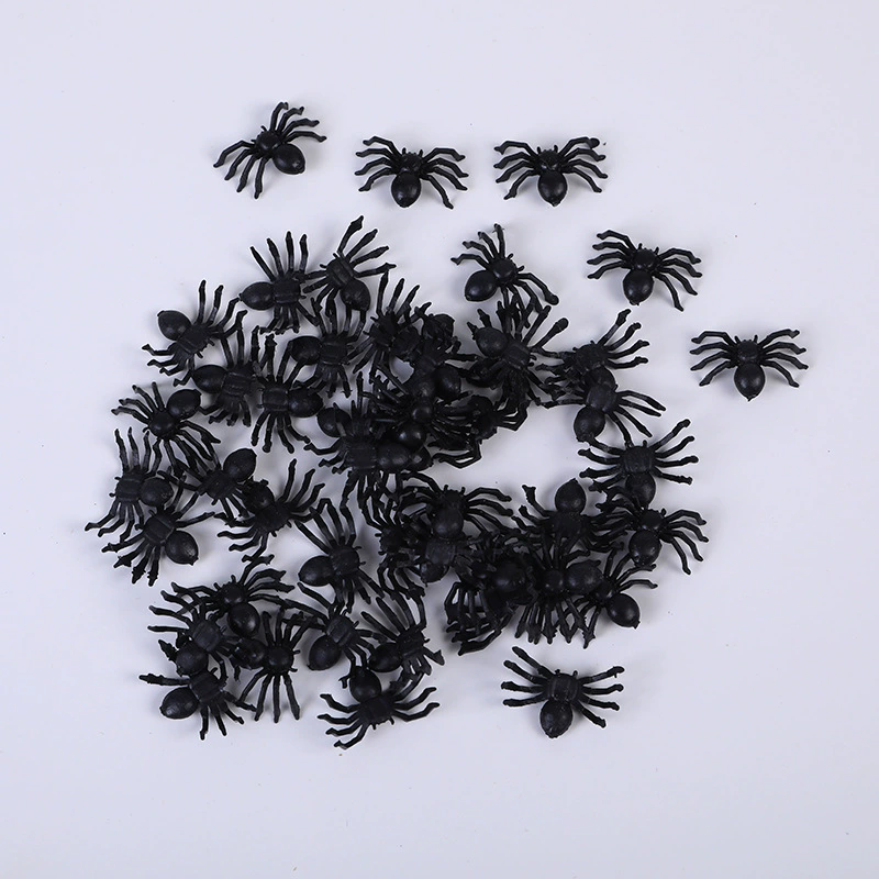 Black Plastic Spider – Realistic Fake Spider for Halloween Decor Party Prop