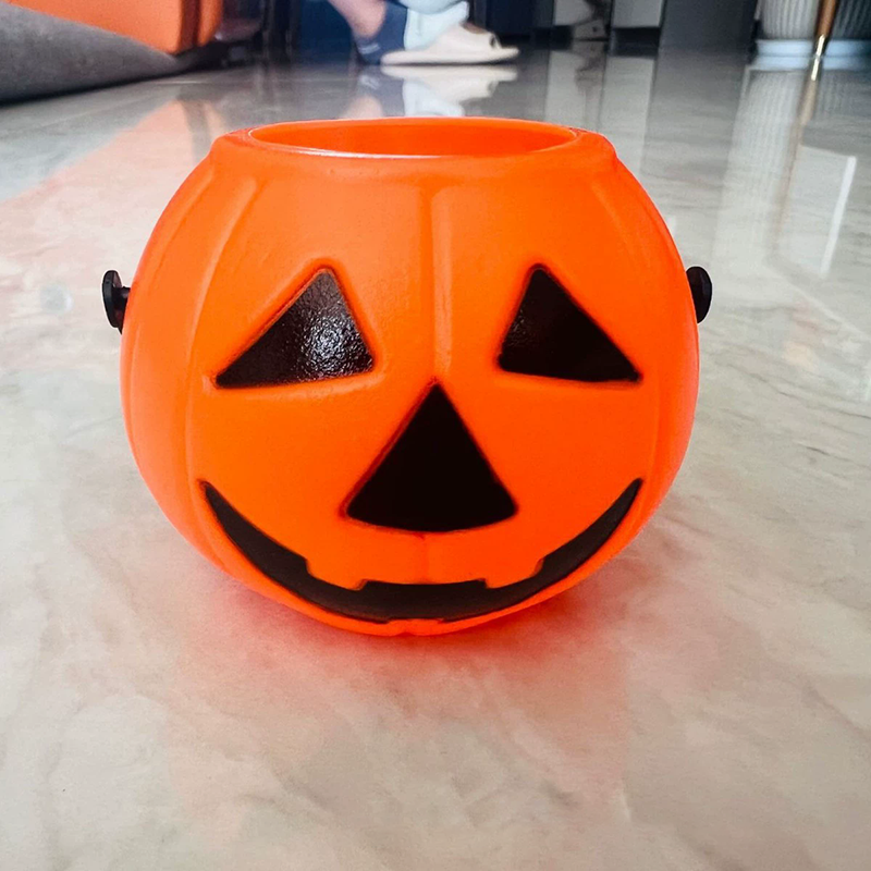 Halloween Pumpkin Bucket – Plastic Jack O Lantern Candy Pail for Kids Trick or Treat