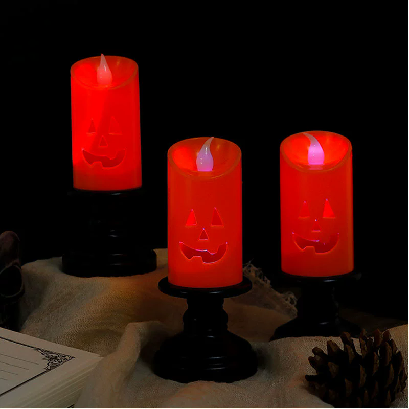 LED Flameless Candle – Flickering Battery Operated Fake Candle for Halloween Home Decor