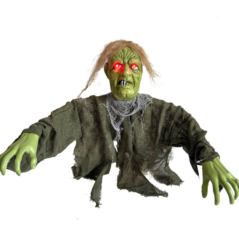 Light Up Zombie Yard Stake – Halloween Outdoor Decoration with Glowing Eyes, Haunted House Prop for Graveyard, Lawn, or Spooky Scene