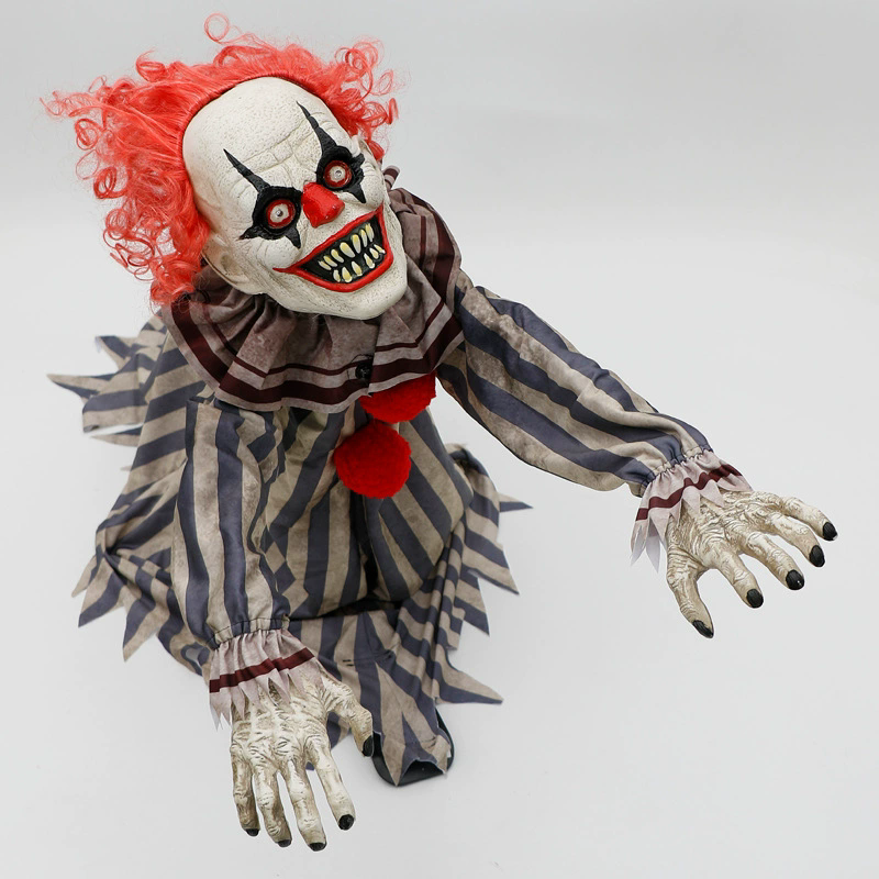 Jumping Pop-Out Clown – Motion-Activated Spring-Loaded Halloween Animatronic Prop for Haunted House