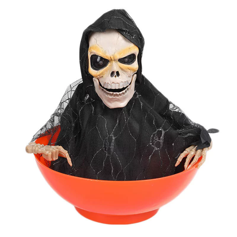 Electric Witch Candy Bowl – Motorized Animated Witch Cauldron with Stirring Motion for Halloween Party & Trick or Treat