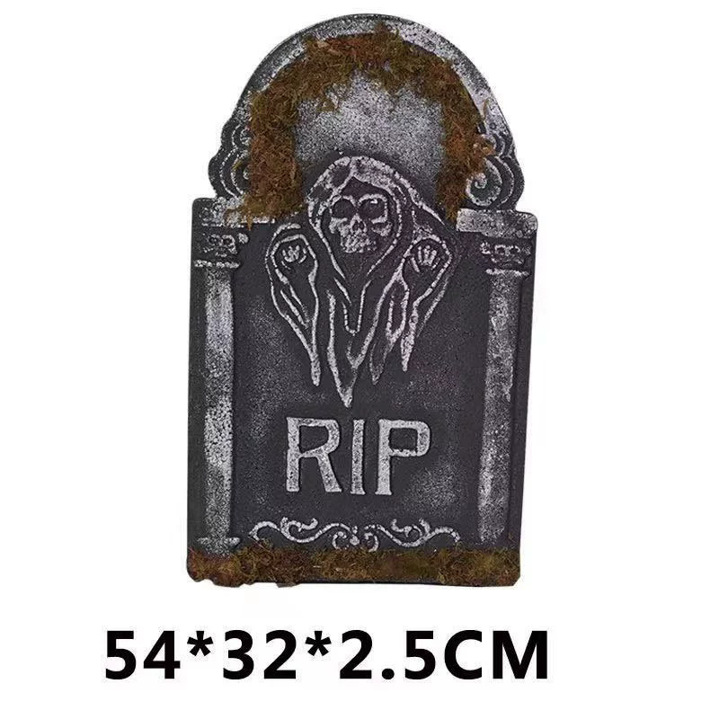 3D Foam Tombstone – Lightweight Halloween Gravestone with Realistic Stone Texture for Haunted Yard & Cemetery Decor