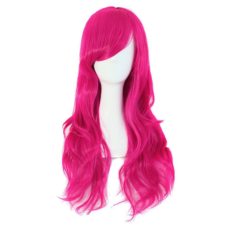 70cm Long Curly Anime Wig – Colorful Long Curls Cosplay Wig for Women & Girls Halloween Costume