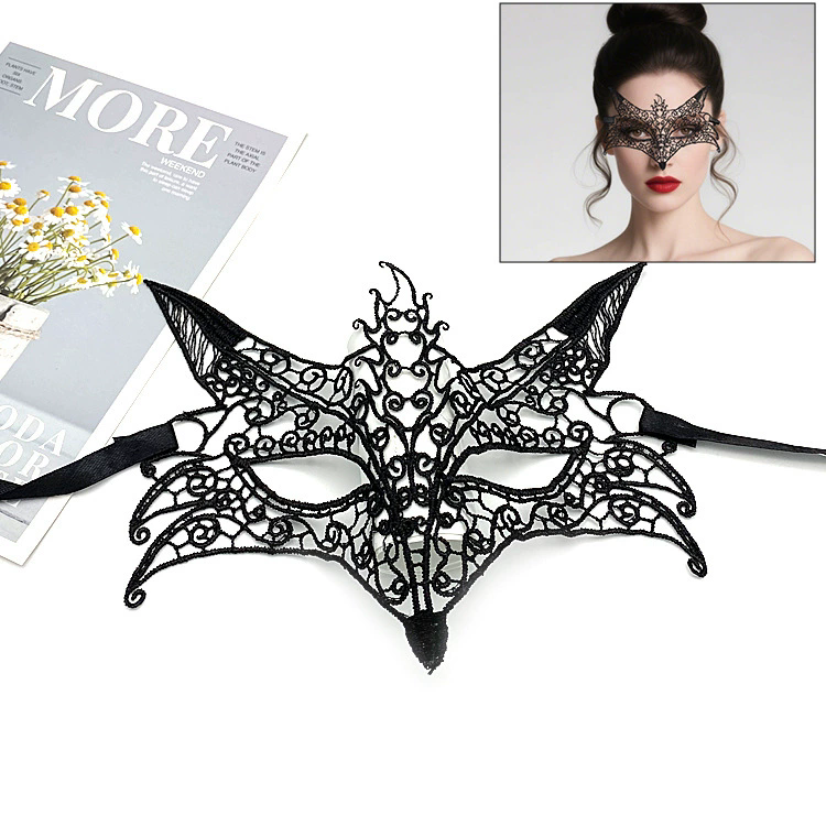Shapeable Lace Mask – Malleable Half Face Eye Mask for Women, Bendable Black Masquerade Mask for Adult Party & Dance& Halloween Yard Decor