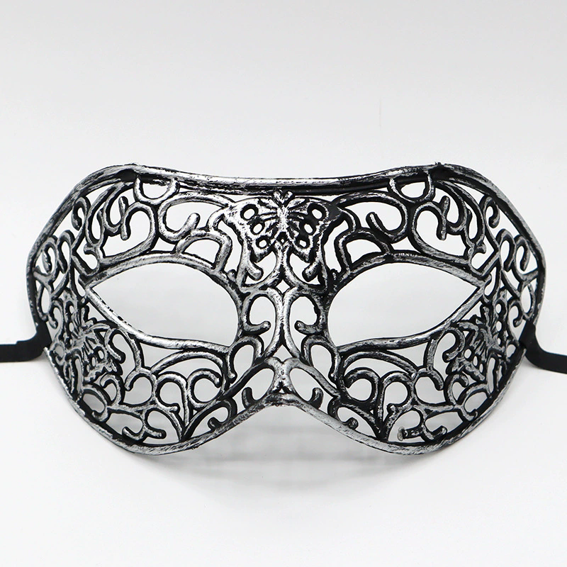 Vintage Jazz Half Face Mask – Retro Flat Top Masquerade Mask with Antique Finish for Men & Women Party Costume