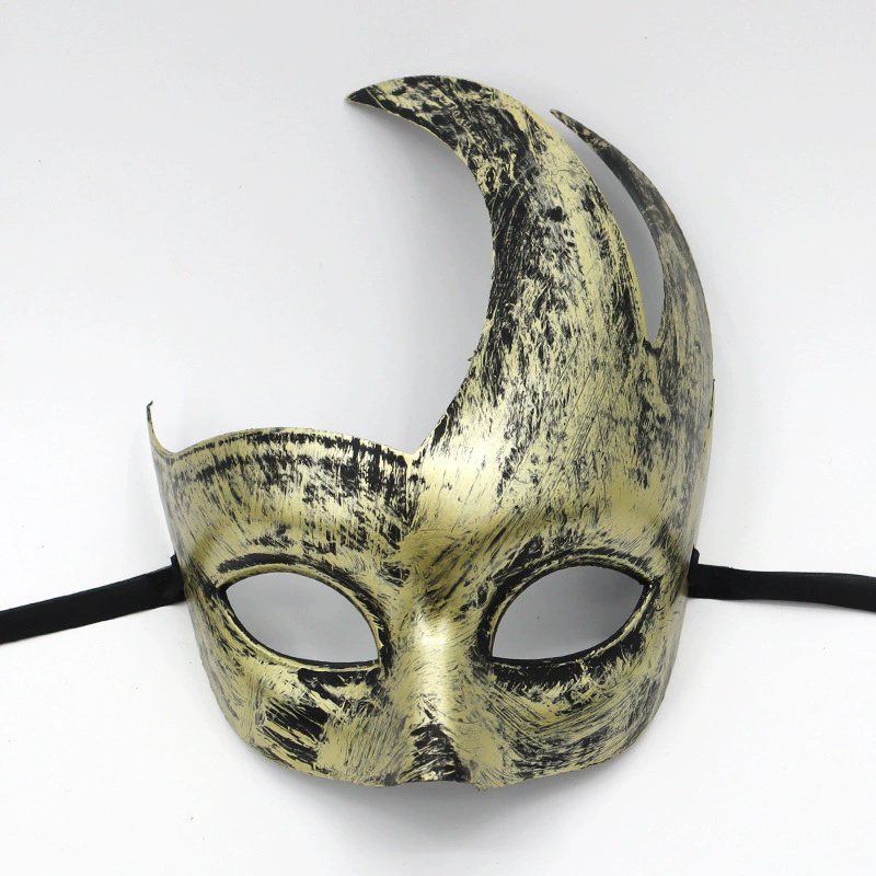 Vintage Jazz Half Face Mask – Retro Flat Top Masquerade Mask with Antique Finish for Men & Women Party Costume