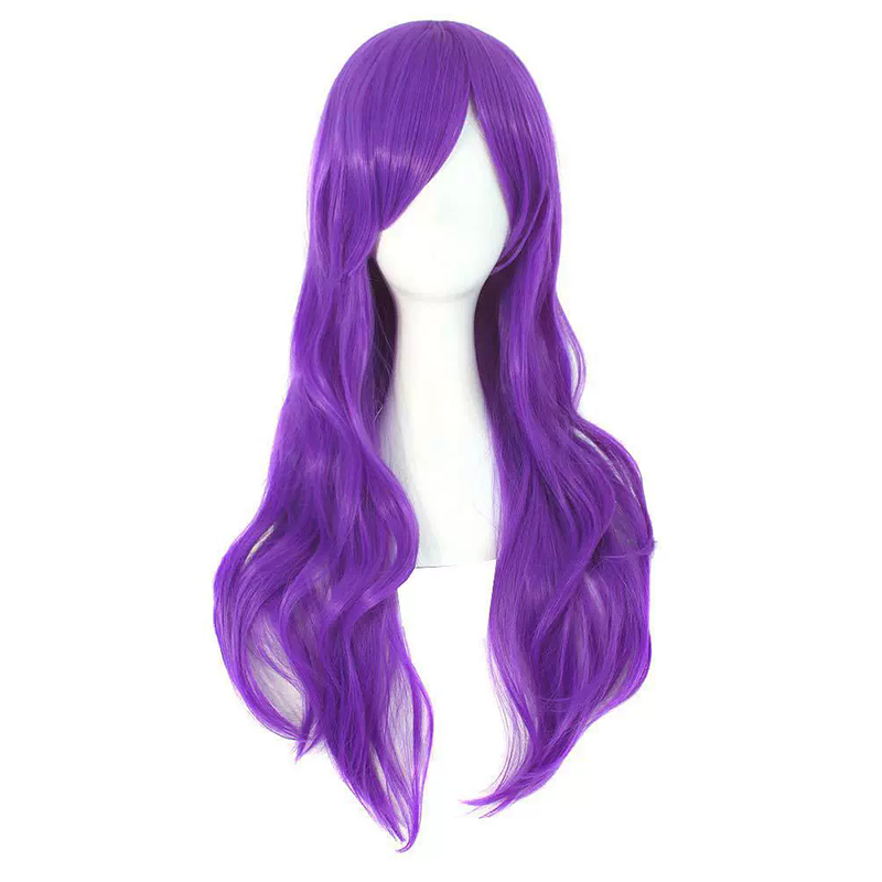 70cm Long Curly Anime Wig – Colorful Long Curls Cosplay Wig for Women & Girls Halloween Costume
