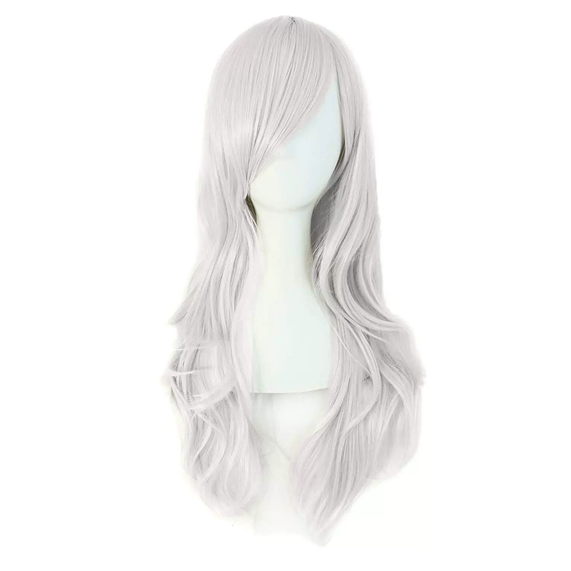 70cm Long Curly Anime Wig – Colorful Long Curls Cosplay Wig for Women & Girls Halloween Costume