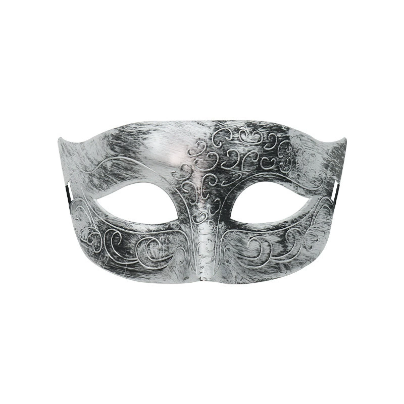 Vintage Jazz Half Face Mask – Retro Flat Top Masquerade Mask with Antique Finish for Men & Women Party Costume