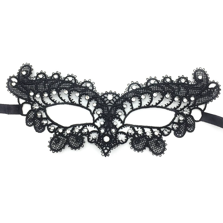 Structured Rhinestone Lace Mask – 3D Shaped Half Face Masquerade Mask with Crystal Gems for Women, Party & Halloween Costume