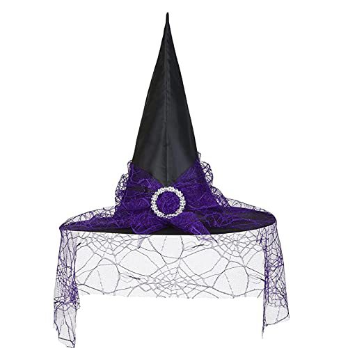 Women's Gothic Witch Hat – Adult Wizard Costume Prop for Halloween Party Decoration