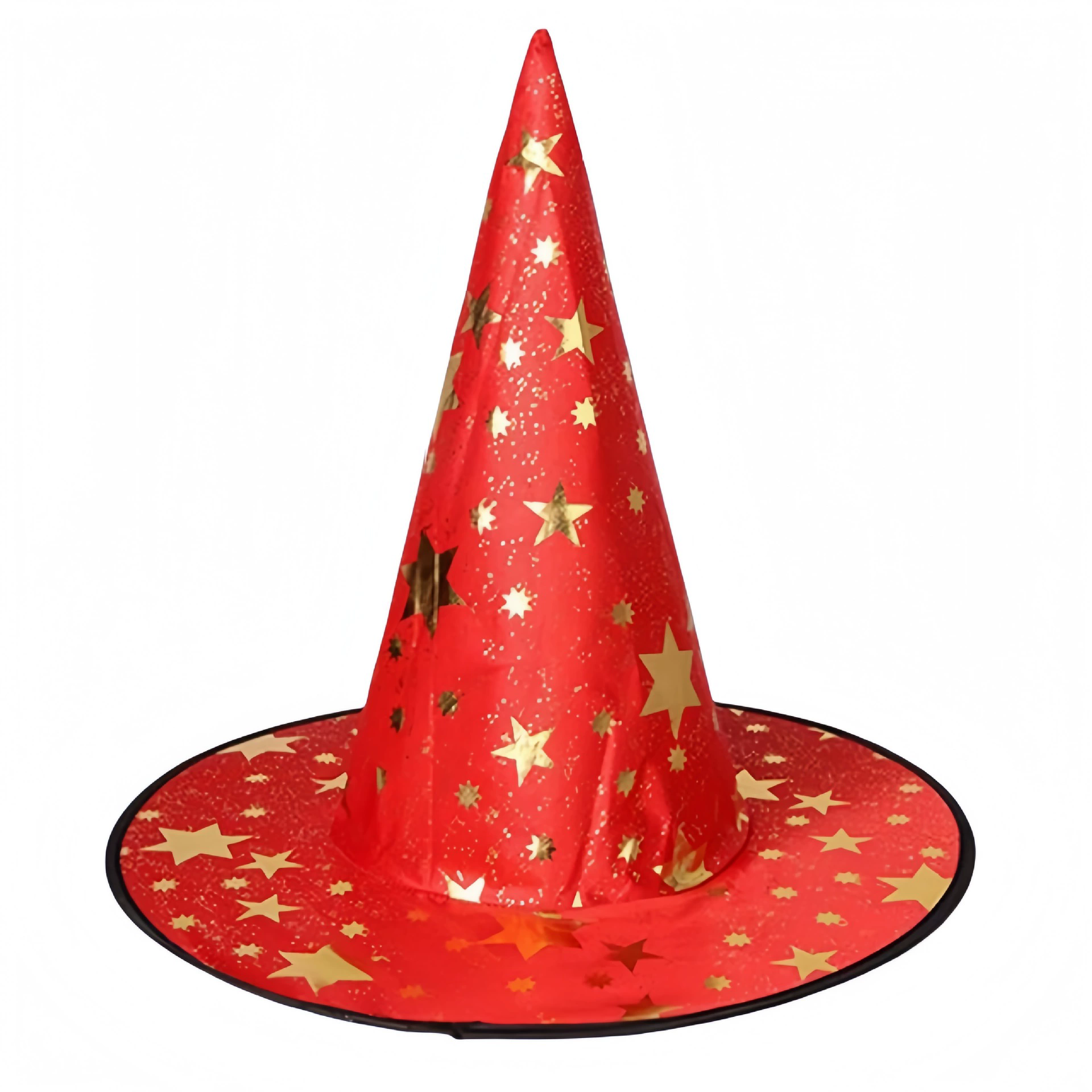 Kids & Adults Star Print Witch Hat – Halloween Party Prop, Wizard Costume Cap with Stars