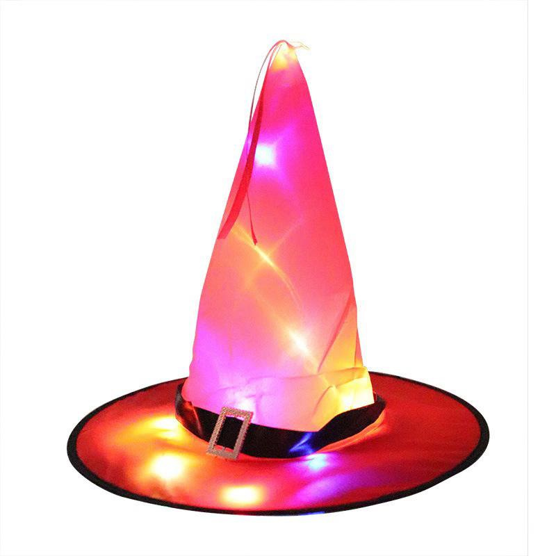 LED String Light Witch Hat – Light Up Wizard Cap for Halloween Party Decoration