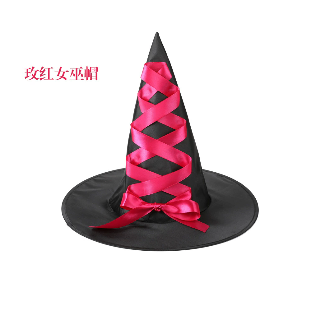 Witch Hat with Strap – Wizard Cap with Tie String for Adults & Kids Halloween Costume