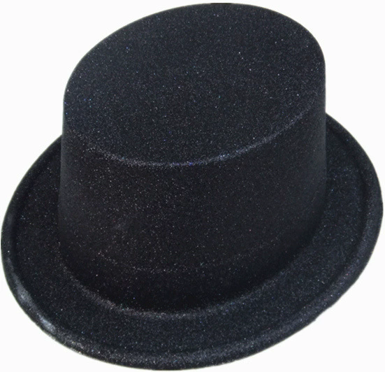 Gold Glitter Plastic Top Hat – Extra High Lincoln Stovepipe Hat for Magician & Jazz Costume Prop