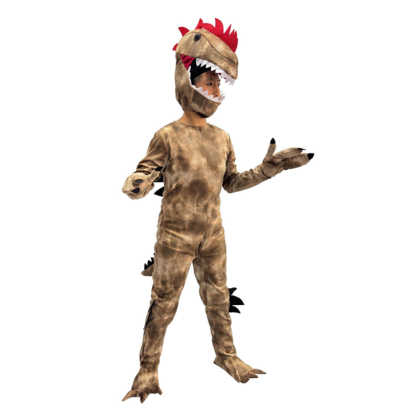 Full-Body Dino Jumpsuit with Hood for Themed Celebrations, Cosplay & Performance