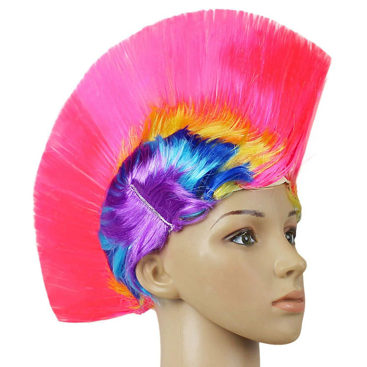 Colorful Mohawk Wig – Fluffy Spiky Punk Wig for Men & Women, Halloween Party Costume Prop