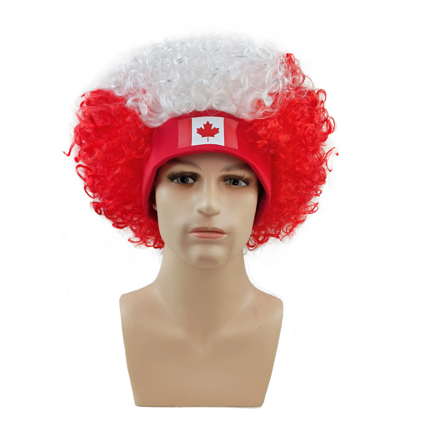 Flag Color Fan Wig with Headband – Printed National Team Wig for World Cup & Euro Cup Fans