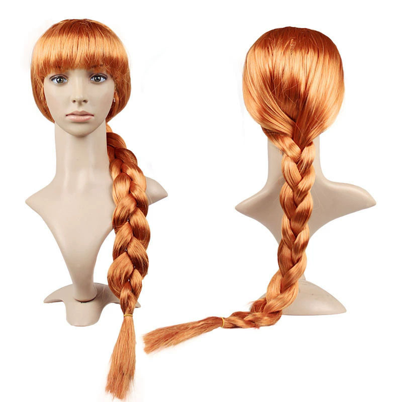 Elsa Anna Wig with Long Braid – Ice Queen Platinum Blonde Wig for Women Cosplay Costume