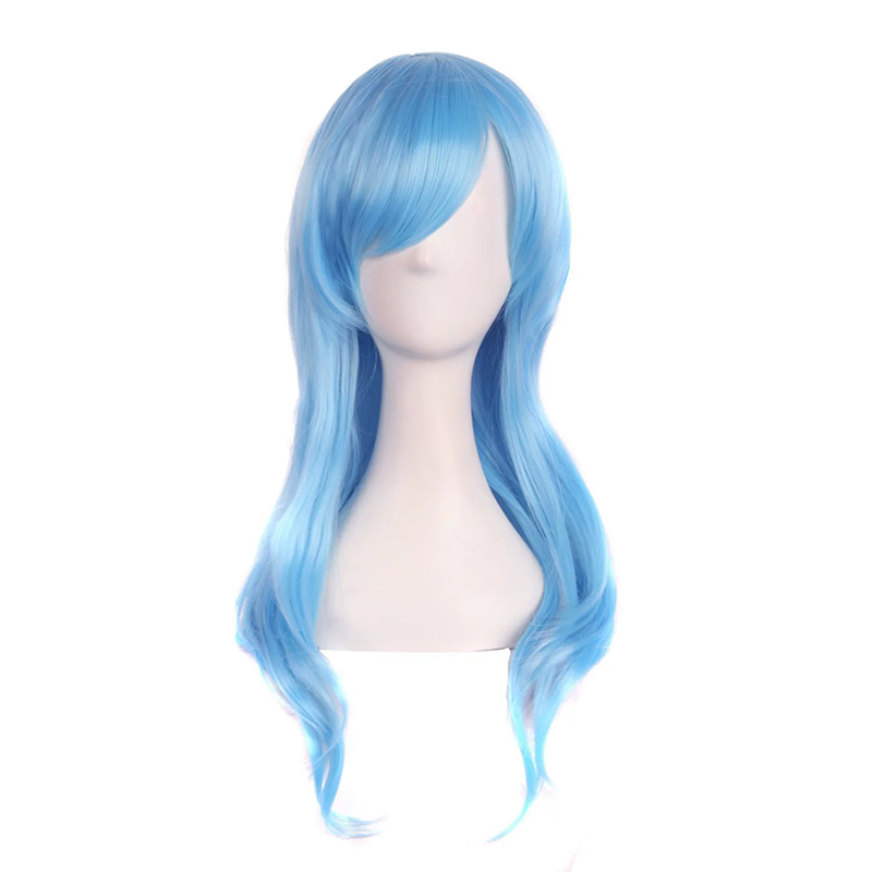 70cm Long Curly Anime Wig – Colorful Long Curls Cosplay Wig for Women & Girls Halloween Costume