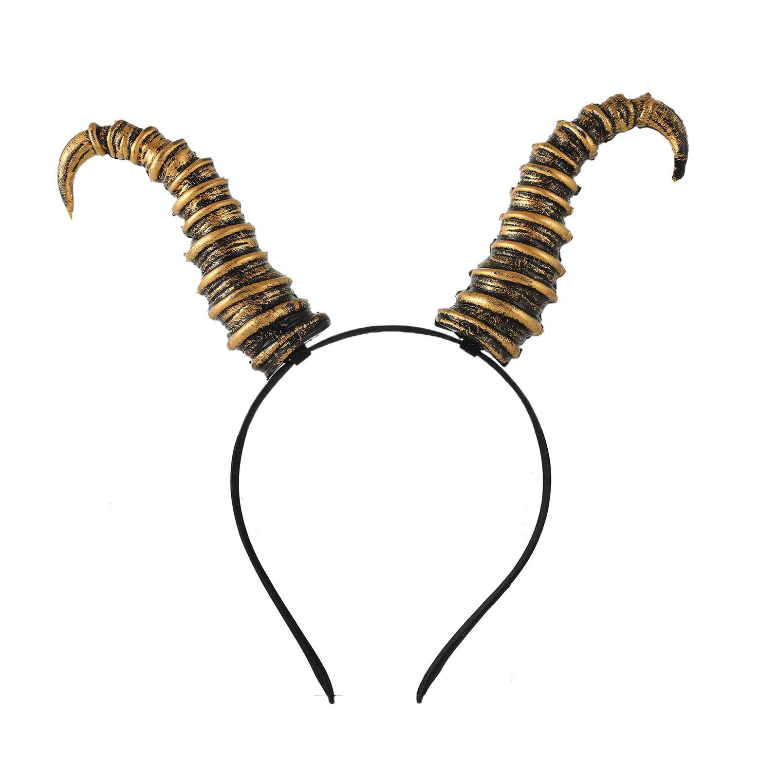 Ram Horn Headband – Curved Goat Horn Hairband for Men Women Halloween Costume Prop