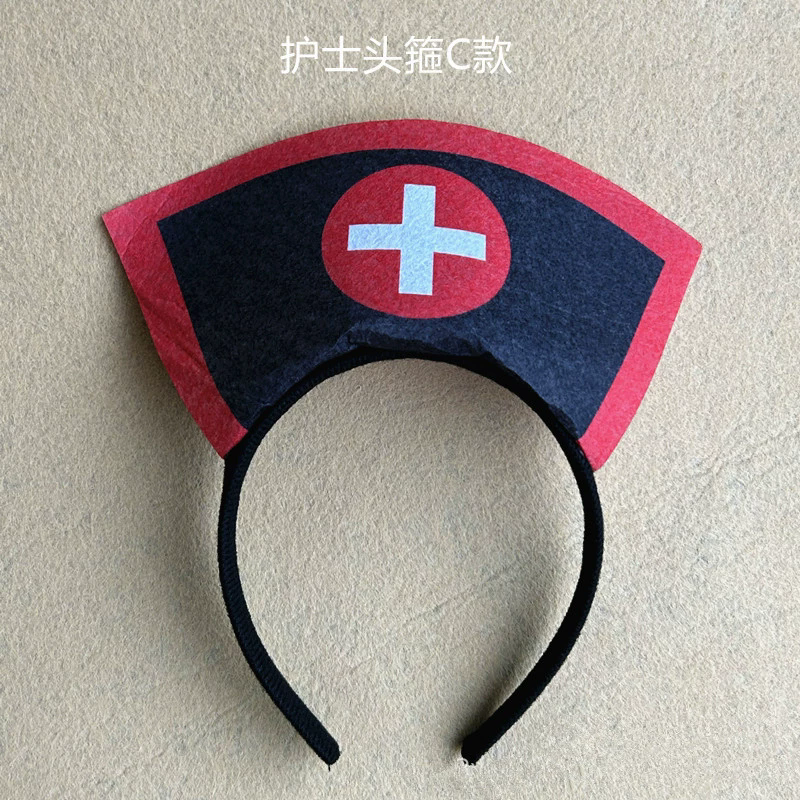 Nurse Headband for Cosplay – Cute Medical Hairband with Red Cross for Women Halloween Costume