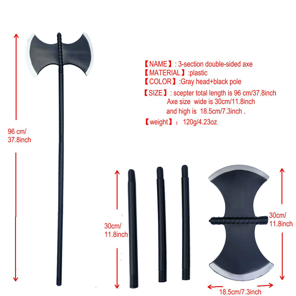 Grim Reaper Scythe Prop Trident Halloween Battle Axe Prop – Realistic Viking Axe Weapon for Accessory