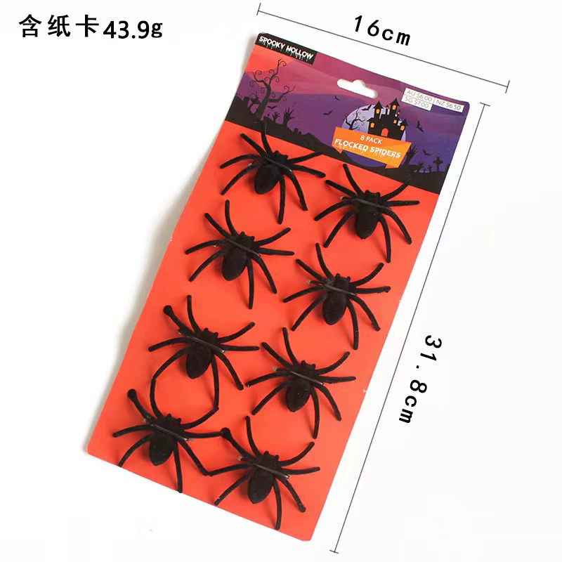 Electroplated and Flocked Spider– Metallic + Velvet Fake Spiders for Halloween Decor
