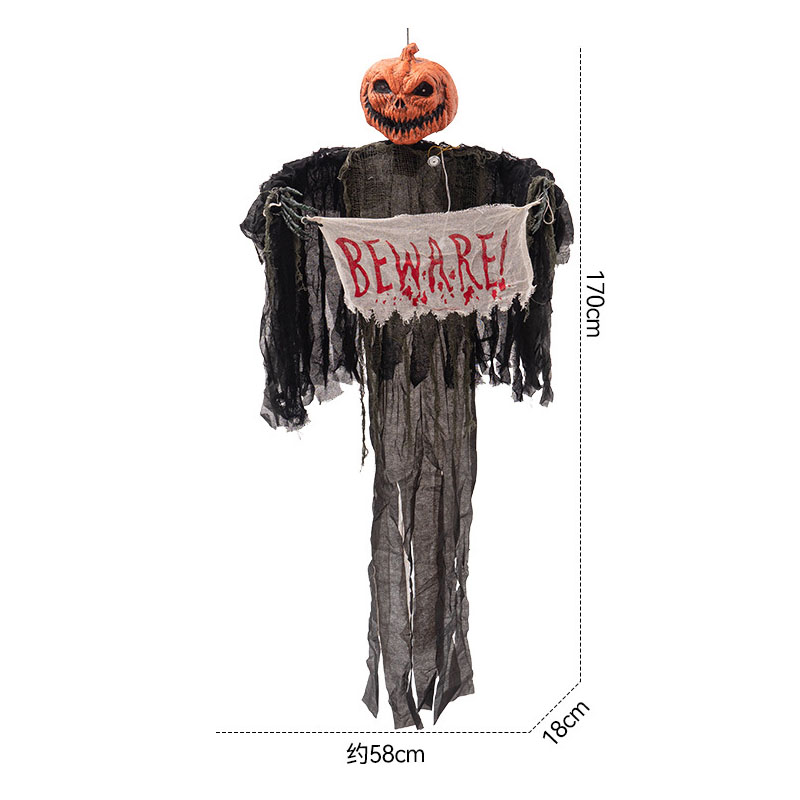 Motion-Activated Hanging Ghost with Light & Rag Swing – Halloween Animatronic Decoration