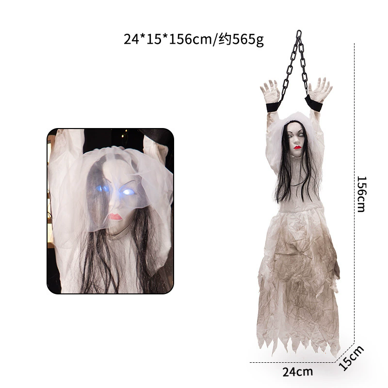 Motion-Activated Halloween Animatronics – Bound-Hand Shaking Clown, Pumpkin, Zombie, Nurse & Hanging Ghost Props