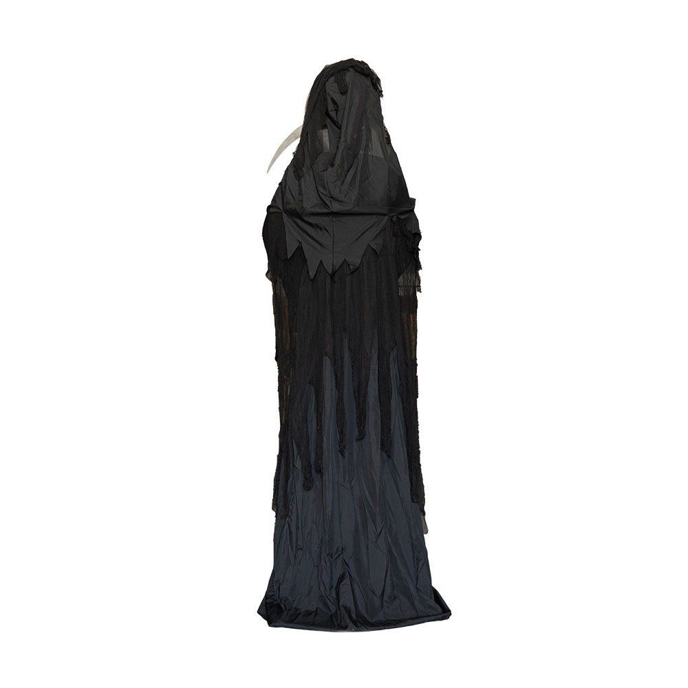 3.2m Tall Standing Grim Reaper with Scythe – Giant Halloween Skeleton Animatronic Prop for Haunted House & Yard Decor