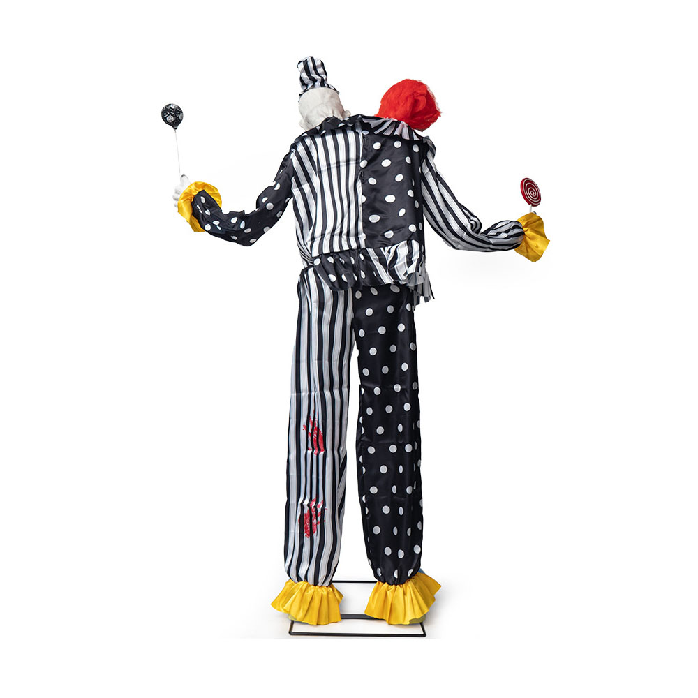 Motion-Activated Light-Up Two-Headed Clown – Electric Halloween Animatronic Prop for Halloween Decor