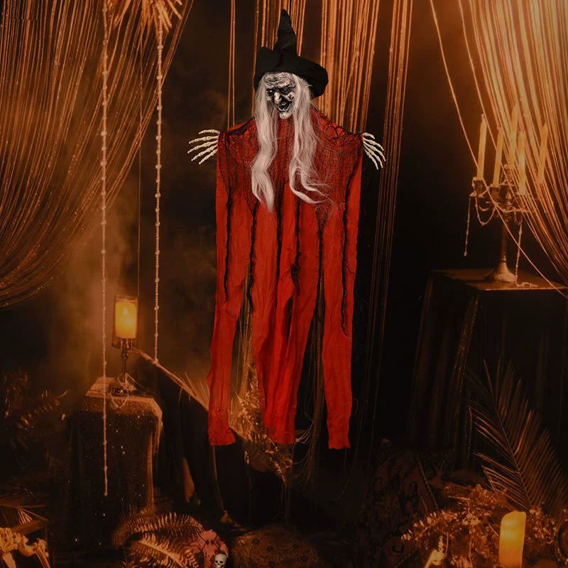 Hanging Witch Ghost – Creepy Flying Witch for Halloween Decor, Haunted House & Outdoor Yard Display