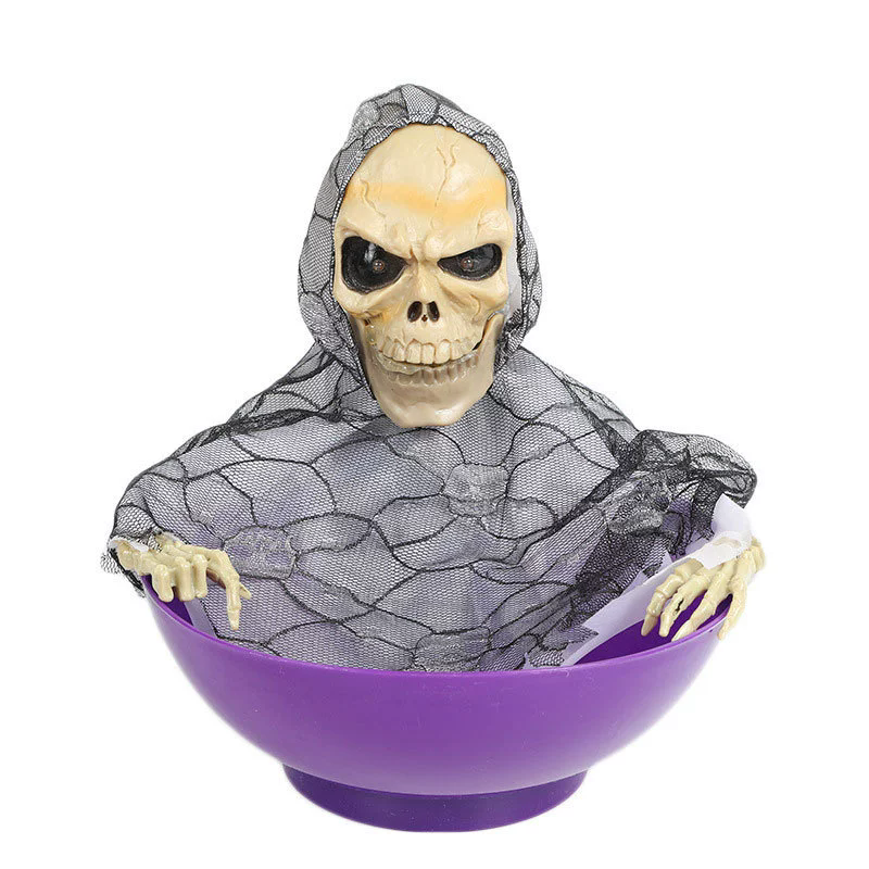 Electric Witch Candy Bowl – Motorized Animated Witch Cauldron with Stirring Motion for Halloween Party & Trick or Treat