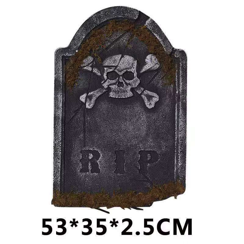 3D Foam Tombstone – Lightweight Halloween Gravestone with Realistic Stone Texture for Haunted Yard & Cemetery Decor