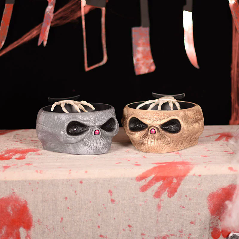 Electric Ghost Hand Candy Bowl – Motorized Animated Skeleton Hand Reaching for Candy for Halloween Party & Trick or Treat