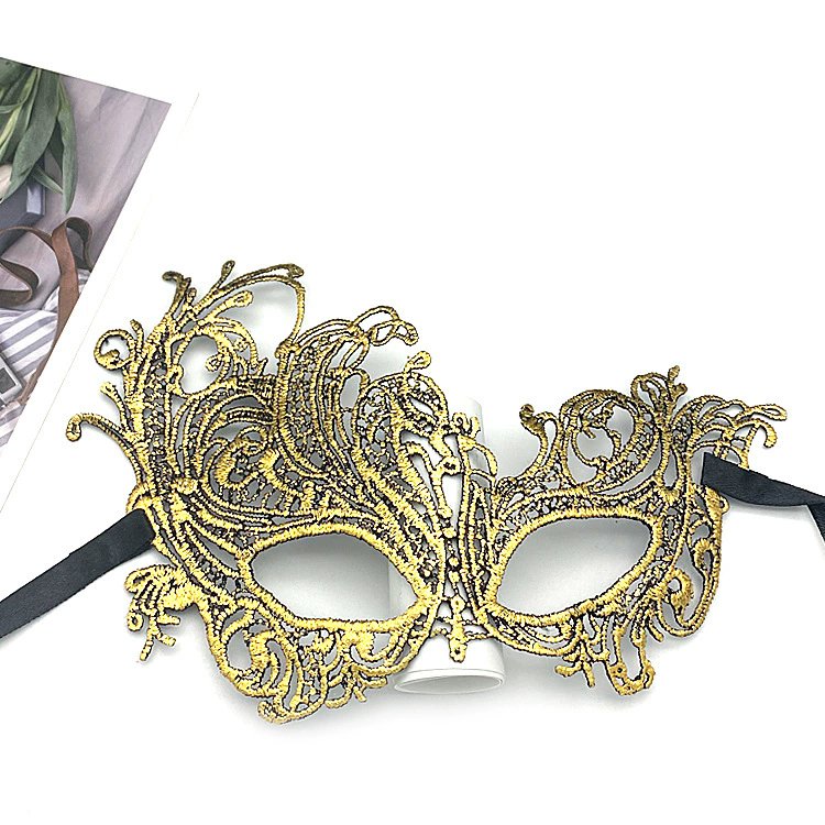 Gold Phoenix Lace Mask – Half Face Sexy Eye Mask for Women, Flame Pattern Masquerade Mask for Adult Halloween Party