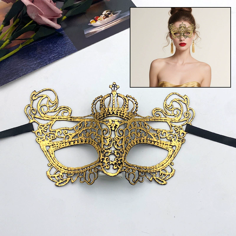 Gold Lace Masquerade Mask – Half Face Eye Mask  for Women, Sexy Party Mask for Ball & Nightclub