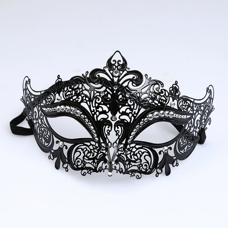 Rhinestone Metal Mask – Half Face Masquerade Mask with Crystal Gems for Women, Glamorous Party Mask for Halloween & Cosplay