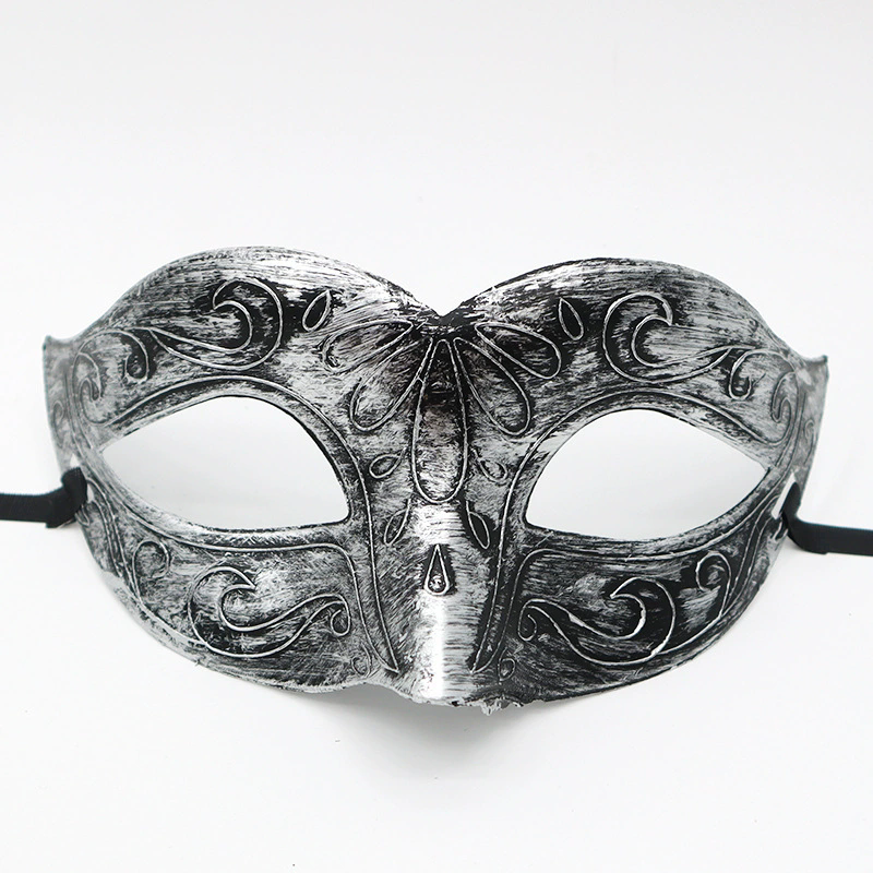 Vintage Jazz Half Face Mask – Retro Flat Top Masquerade Mask with Antique Finish for Men & Women Party Costume