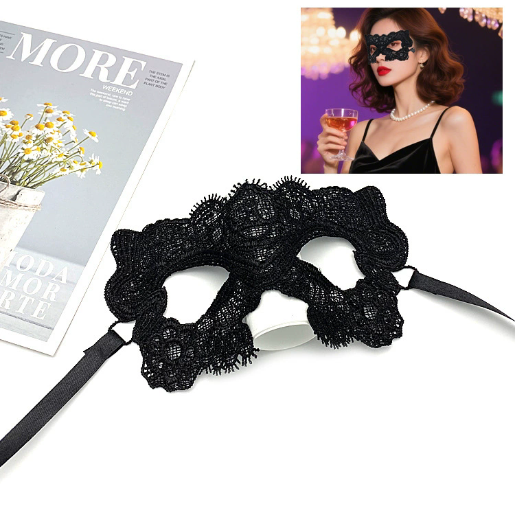 Shapeable Lace Mask – Malleable Half Face Eye Mask for Women, Bendable Black Masquerade Mask for Adult Party & Dance& Halloween Yard Decor