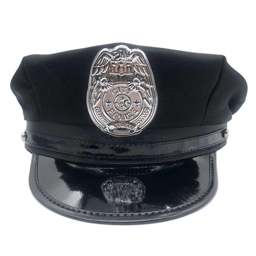 Women's Black Police Officer Hat – Sexy Cop Cap for Adult Halloween Costume Roleplay & Party Prop