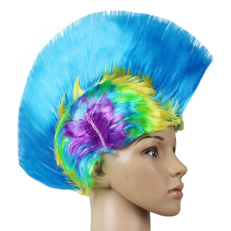 Colorful Mohawk Wig – Fluffy Spiky Punk Wig for Men & Women, Halloween Party Costume Prop