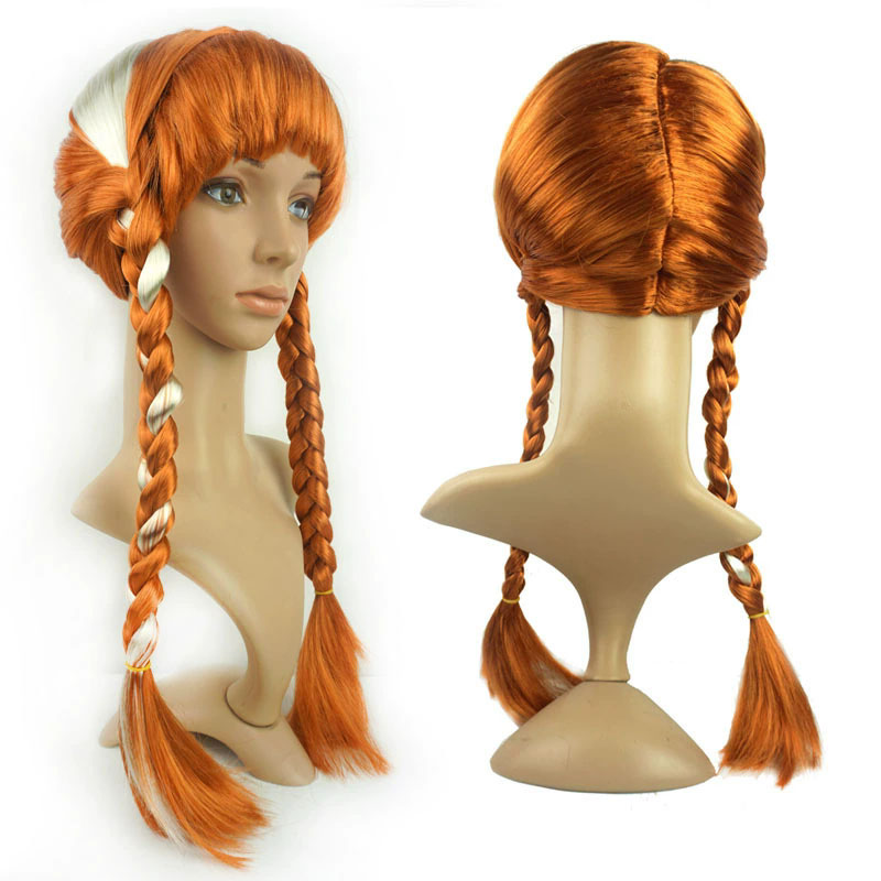 Elsa Anna Wig with Long Braid – Ice Queen Platinum Blonde Wig for Women Cosplay Costume
